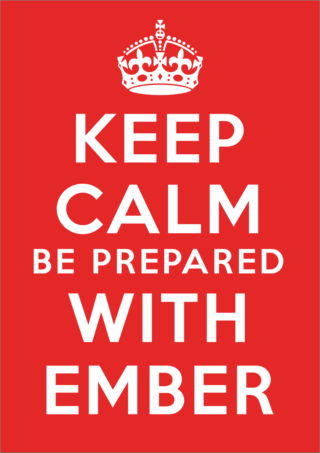 Post graphic with text KEEP CALM BRE PREPARED WITH EMBER