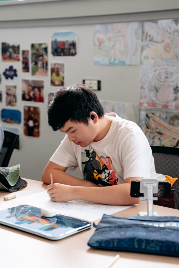 Participant drawing. White shirt